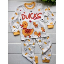Bilge Trend Kız Erkek Çocuk Ördekli Pijama Takımı