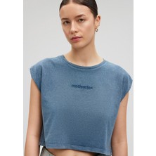 Mavi Baskılı Mavi Crop TIŞÖRT1612502-70789