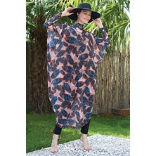 Ruko Mayo Yaprak Desenli  Esnek Tül Kumaş Pareo