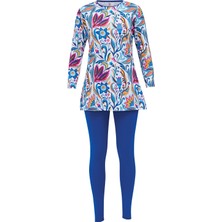 Ruko Mayo Mirates Çocuk Desenli Micro(Çabuk Kuruyan)Kumaş Tesettür Mayo