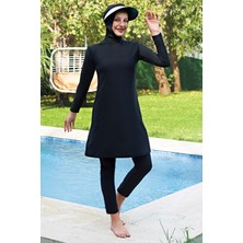 Ruko Mayo Siyah  Lycra ( Su Itici ve Çabuk Kuruyan ) Kumaş Tesettür Mayo