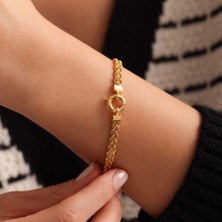 Sembol Gold Çift Sıra Sarmaşık Burgu Bileklik