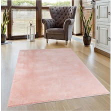 Valery Home Comfort Peluş Halı Pembe Overloklu