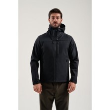 Exuma 2311100 Erkek Siyah Yağmur Rüzgar Geçirmez Softshell Mont