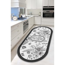 West Home Makinede Yıkanabilir Kaymaz Taban Leke Tutmaz Gri Mutfak Halısı Mutfak Yolluk ve Balkon Halısı