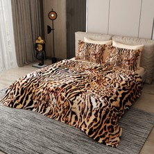 Monohome Pike Takımı Pamuklu Çift Kişilik Jakar Dokuma Yatak Örtüsü Zebra Brown