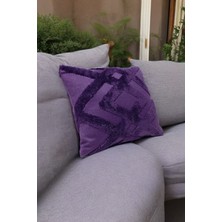 Mislina Home Bohem Dekoratif Yastık Kılıfı Kırlent Kılıfı 45X45 cm Mor Renk