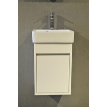 Turkuaz Seramik Banyo Tuvalet Mini Lavabo 26 x 36 cm %100MDF (Banyo Dolabı)