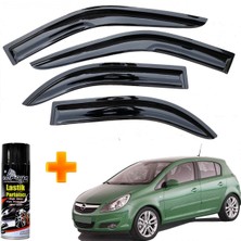 Caraks Opel Corsa D Mügen Cam Rüzgarlığı 2007-2014 Arası 4 Lü Takım +500ML Lastik Parlatıcı