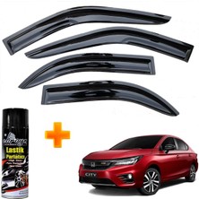 Caraks Honda City Mügen Cam Rüzgarlığı 2021 Sonrası Kasalar 4 Lü Takım +500ML Lastik Parlatıcı
