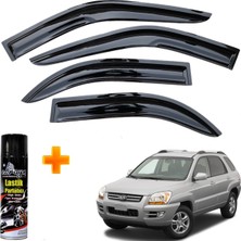 Caraks Kia Sportage Mügen Cam Rüzgarlığı 2005-2010 Arası 4 Lü Takım +500ML Lastik Parlatıcı