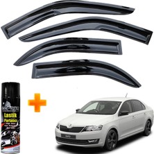 Caraks Skoda Rapid Sedan Mügen Cam Rüzgarlığı 2012 Sonrası 4 Lü Takım +500ML Lastik Parlatıcı