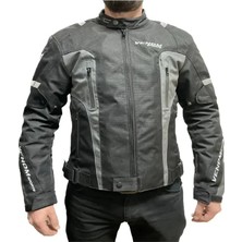 Venom 2XL Aır Racıng Ceket Siyah-Gri Su Geçirmez Deri Malzeme YZF Uyumlu Motor Aksesuarı