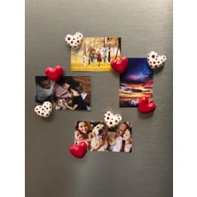 Amber Stüdyo Magnet -Buzdolabı Magneti - Buzdolabı Süsü - 8’li Set Kalpli Magnet