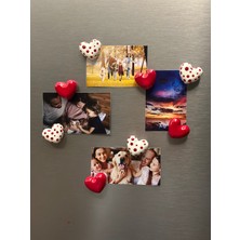 Amber Stüdyo Magnet -Buzdolabı Magneti - Buzdolabı Süsü - 8’li Set Kalpli Magnet