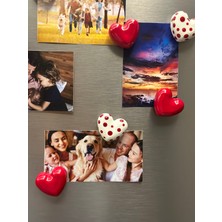 Amber Stüdyo Magnet -Buzdolabı Magneti - Buzdolabı Süsü - 8’li Set Kalpli Magnet