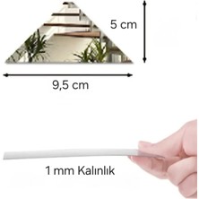 Numa Concept Üçgen 3d Ayna Çıkartmaları 60'lı Gold Pleksi Duvar Dekorasyon Her Biri 9x5 Cm