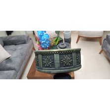 Doğa Garden Gold Desenli Eskitme Beton Saksı 23*10 cm Suya Karşı 50 Yıl Garantili