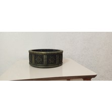 Doğa Garden Gold Desenli Eskitme Beton Saksı 23*10 cm Suya Karşı 50 Yıl Garantili