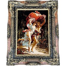 Hasyılmaz Aşkın Sıcaklığı Adlı Iran Tebriz Halı Tablo 77X97CM - Duvar Halı Kilim Tablo