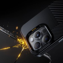 Benks iPhone 14 Pro Kılıf Magsafe Şarj Özellikli Karbon Fiber Benks Montage Hybrid Armorpro Kevlar Kapak