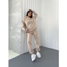 Yakamel Kadın Üç Iplik Kalın Eşofman Takımı