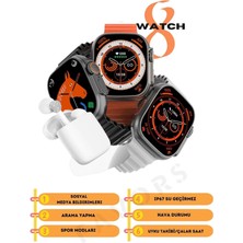 Myroyal Watch 8 Akıllı Saat Siyah T 800 Ultra & Bluetooth Kulaklık Ios Android Uyumlu Ikili Fırsat Seti