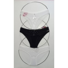 Papatya Kadın Kilot Brazilian Dantel ve Tülün Birlikteliği 3 Adet Karışık Set Eastern 0X0236