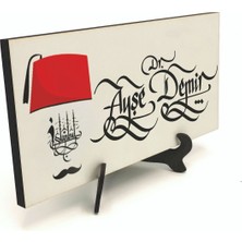 Sadrazam Geleneksel Hat Sanatı ile Mdf Üzerine Yazılı Masaüstü Isimlik