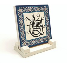 Sadrazam Geleneksel Hat Sanatı ile Doğal Taş Üzerine Yazılı Masaüstü Isimlik