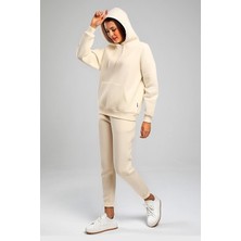 Yakamel Kadın 3 Iplik Kapşonlu Eşofman Takımı