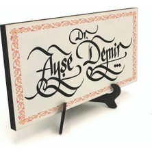 Sadrazam Geleneksel Hat Sanatı ile Mdf Üzerine Yazılı Masaüstü Isimlik