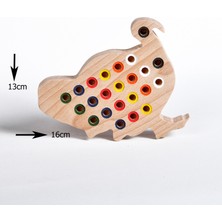 Alg Wood Ahşap Eğitici Doğal Renkli Tavuk Tak Çıkar Montessori Oyuncak 5059