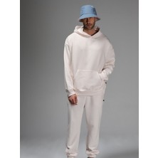 Yakamel Erkek Kapşonlu Kanguru Cep Oversize Eşofman Takımı