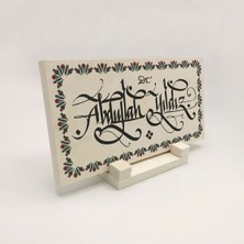 Sadrazam Kişiye Özel Hediyelik Hat Yazılı Kaligrafi Doğaltaş Masaüstü ISIMLIK10CM x 20CM