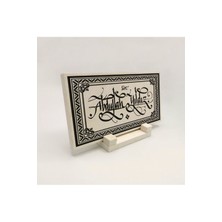 Sadrazam Geleneksel Hat Sanatı ile Doğal Taş Üzerine Yazılı Masaüstü Isimlik