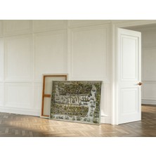 Pegziz Istanbul Tarihi Yarımada Minyatür Çizim Kanvas Tablo - Salon Oda Ofis Duvar Dekorasyon Sanatsal Tablo