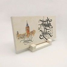 Sadrazam Geleneksel Hat Sanatı ile Doğal Taş Üzerine Yazılı Masaüstü Isimlik