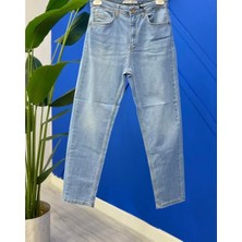 Double TT Kadın Yüksel Bel Büyük Beden Açık Mavi Jeans Pantolon