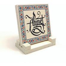 Sadrazam Geleneksel Hat Sanatı Ile Isim Yazılı Doğaltaş Masaüstü Isimlik 10X10 Kkd-25