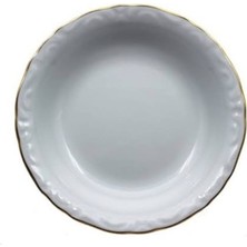 Porland Porselen Altın Yaldız 12'li 17CM Çukur Yemek Tabak
