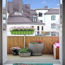 özgazi 60 Cm x 6 Metre Kamış Hasır Balkon Çiti Bahçe Çiti Bambu Çit Dekorasyon