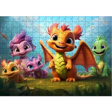 Tablomega Ahşap Mdf Puzzle Yapboz Yavru Ejderhalar 255 Parça 35*50 cm