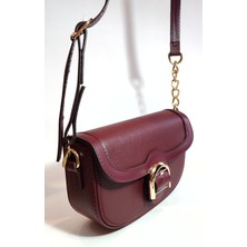 Cirphi Collection Bordo Kadın Auroa Model Tokalı Omuz Çantası