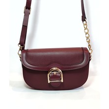 Cirphi Collection Bordo Kadın Auroa Model Tokalı Omuz Çantası