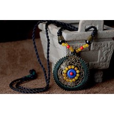 Viking Uzunluğu Ayarlanabilir  Orijinal Tasarım Doğal Taşlı Handmade Bohemian Etnik Kadın Kolye