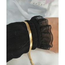 Sonat Collection Stainless 18 cm Solmaz, Kararmaz 14 K Gold Italyan Ezme Zincir Model Bileklik