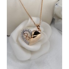 Sonat Collection Xupıng 45 cm Kararma Solma Yapmayan Rose Gold Sonsuz Kalp Çelik Kolye