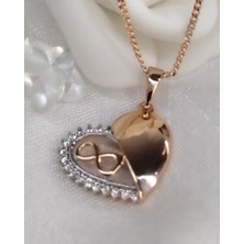 Sonat Collection Xupıng 45 cm Kararma Solma Yapmayan Rose Gold Sonsuz Kalp Çelik Kolye