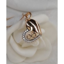Sonat Collection Xupıng 45 cm Kararma Solma Yapmayan Rose Gold Sonsuz Kalp Çelik Kolye
